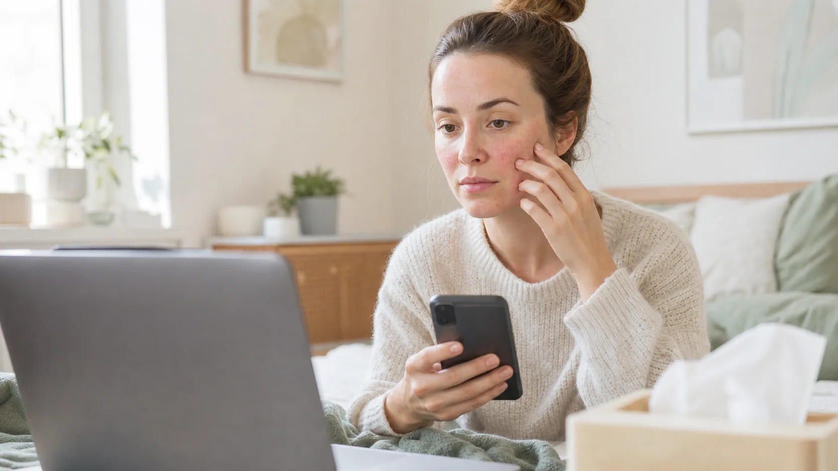 Konsultacja dermatologiczna online przy objawach atopowego zapalenia skóry na twarzy