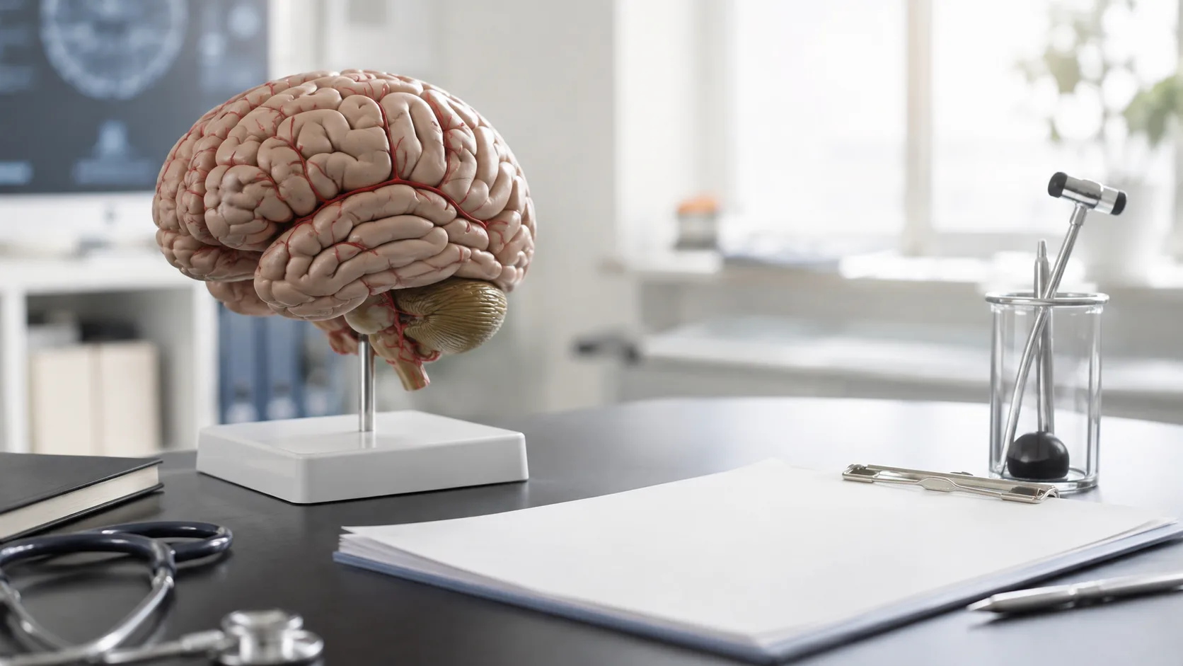 Anatomiczny model mózgu i narzędzia diagnostyczne