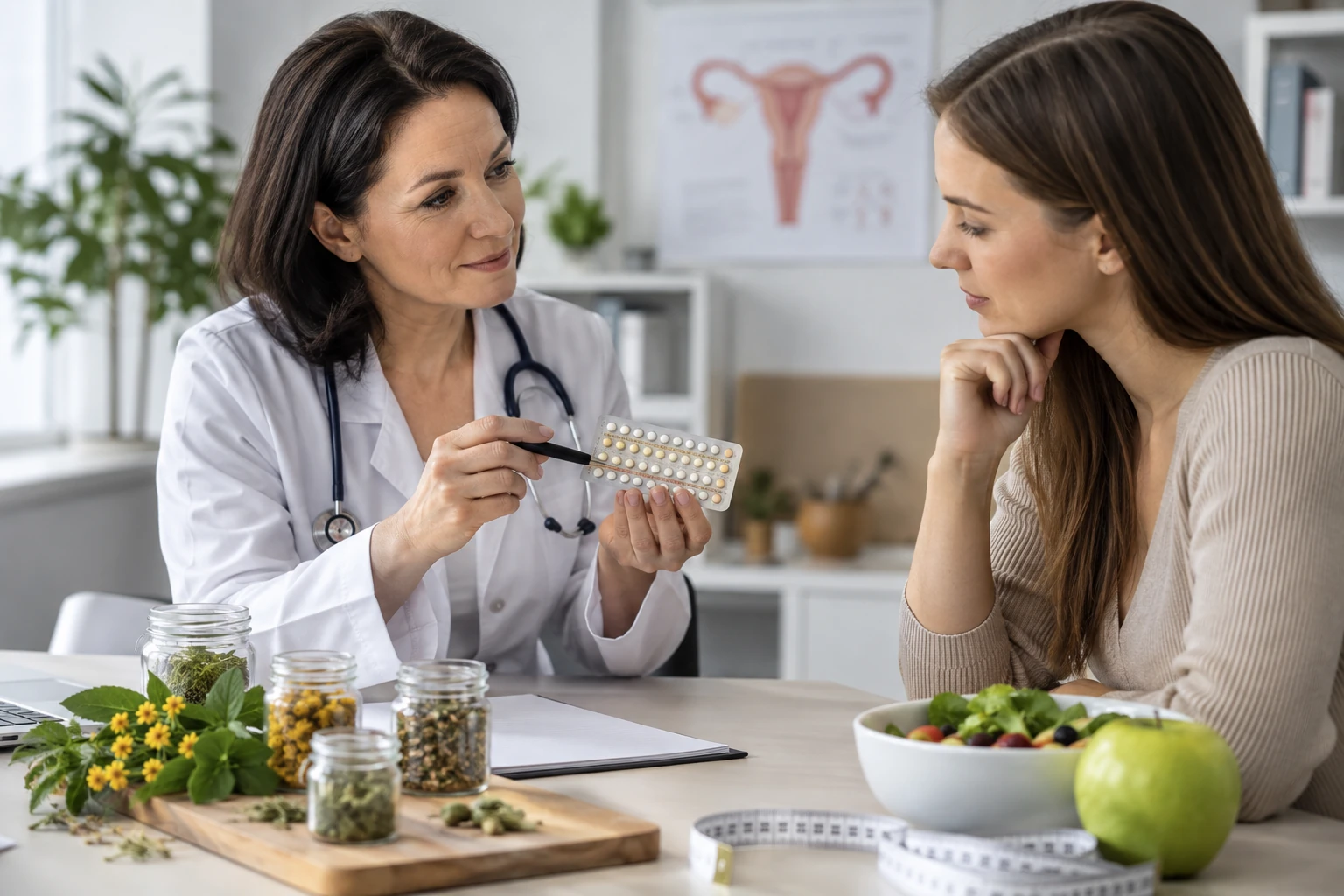 Tabletki antykoncepcyjne a dieta: zioła, interakcje i wpływ na masę ciała – ilustracja uzupełniająca
