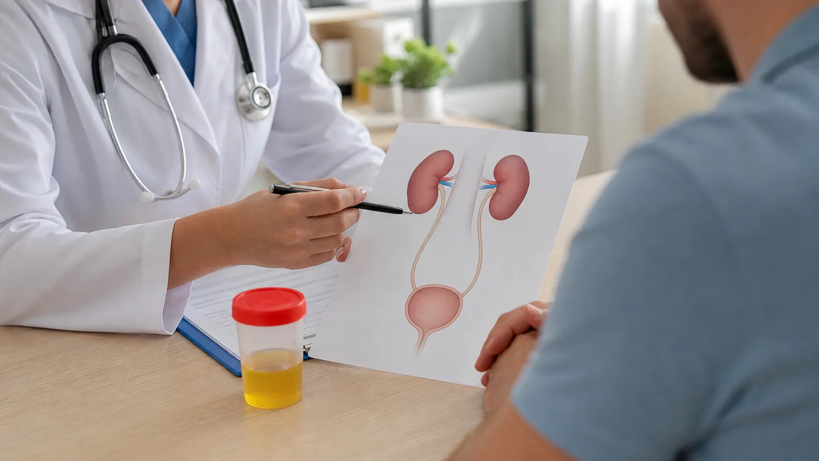 Analiza wyników badań laboratoryjnych podczas konsultacji dotyczącej krwiomoczu
