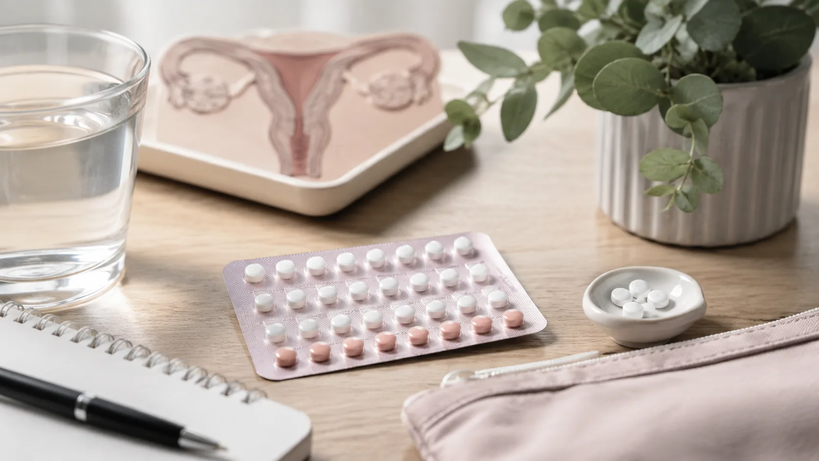 Grafika przedstawiająca temat artykułu: Antykoncepcja hormonalna – skutki uboczne tabletek i sygnały alarmowe
