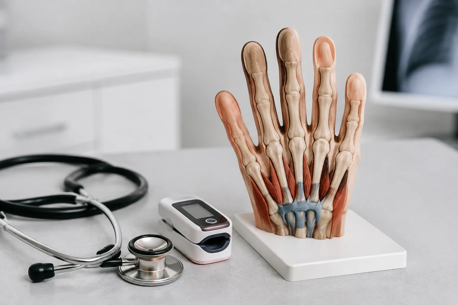 Grafika przedstawiająca temat artykułu: Palce pałeczkowate – przyczyny, wygląd i diagnostyka