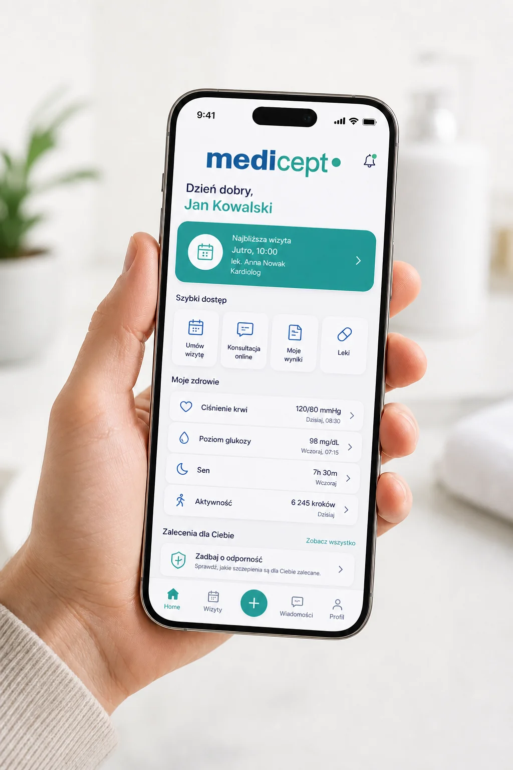 Aplikacja Medicept na ekranie smartfona